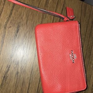 Coach Red Leather Wristlet
